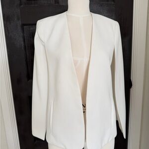 Zara Elegant White Women's Cape Blazer